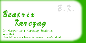 beatrix karczag business card